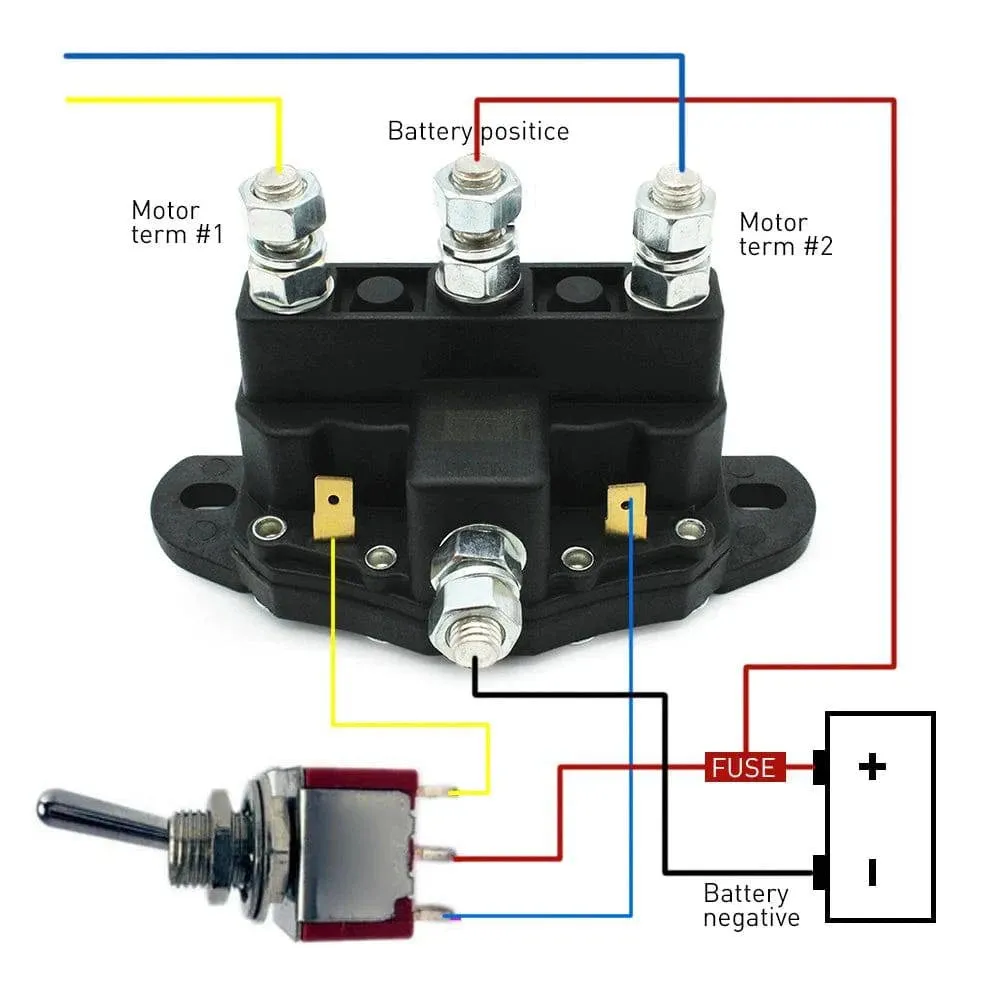 12V Relay Reversing Polarity Contactor for Permanent Magnet Winch and Reversible Motors