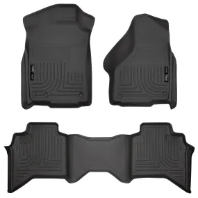 2009-2014 Dodge, Ram 1500 Quad Cab Front & 2nd Seat Floor Liners - Black