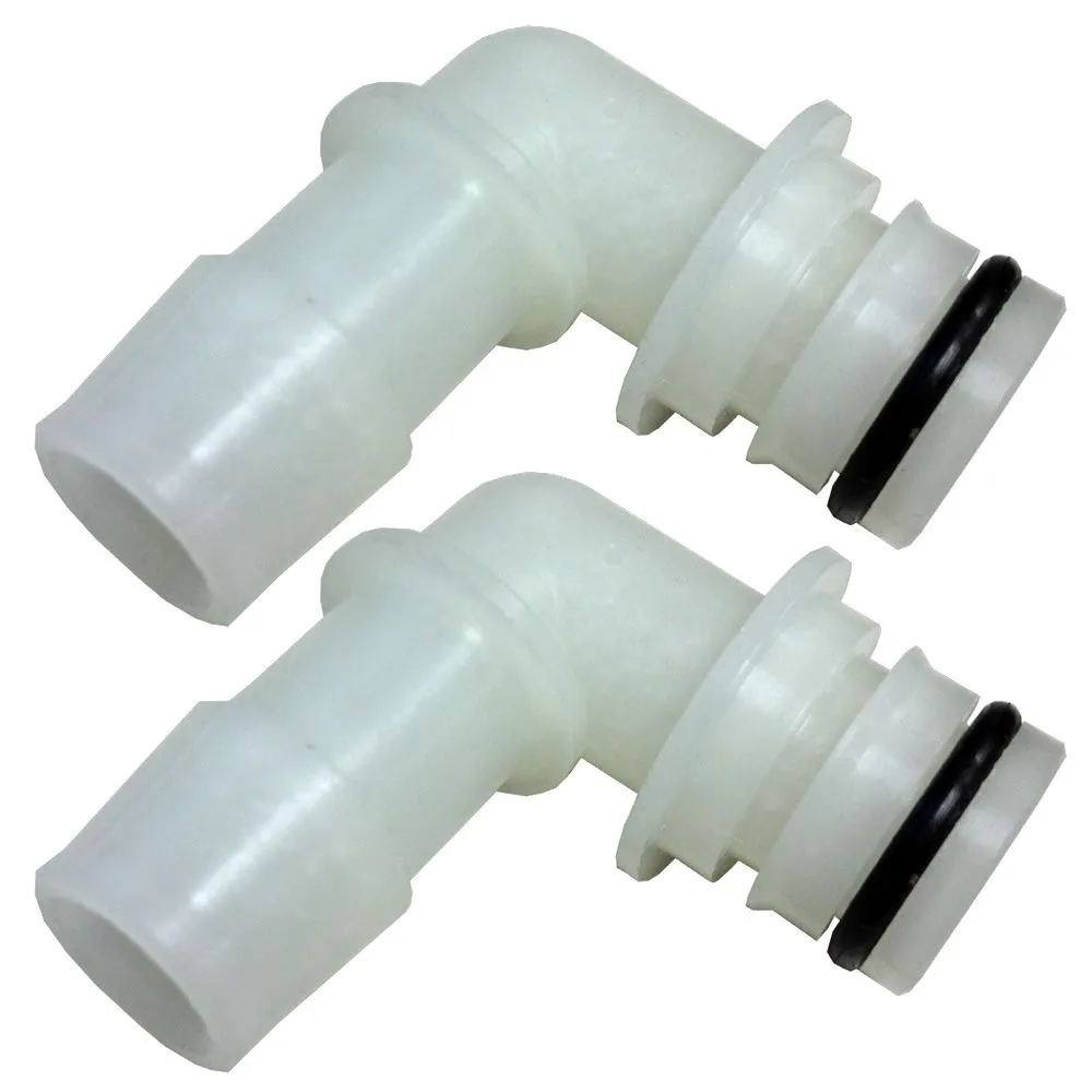 3/4 Quad Port 90 Deg Elbow x 5/8 ID Hose Barb Fittings (Pair)