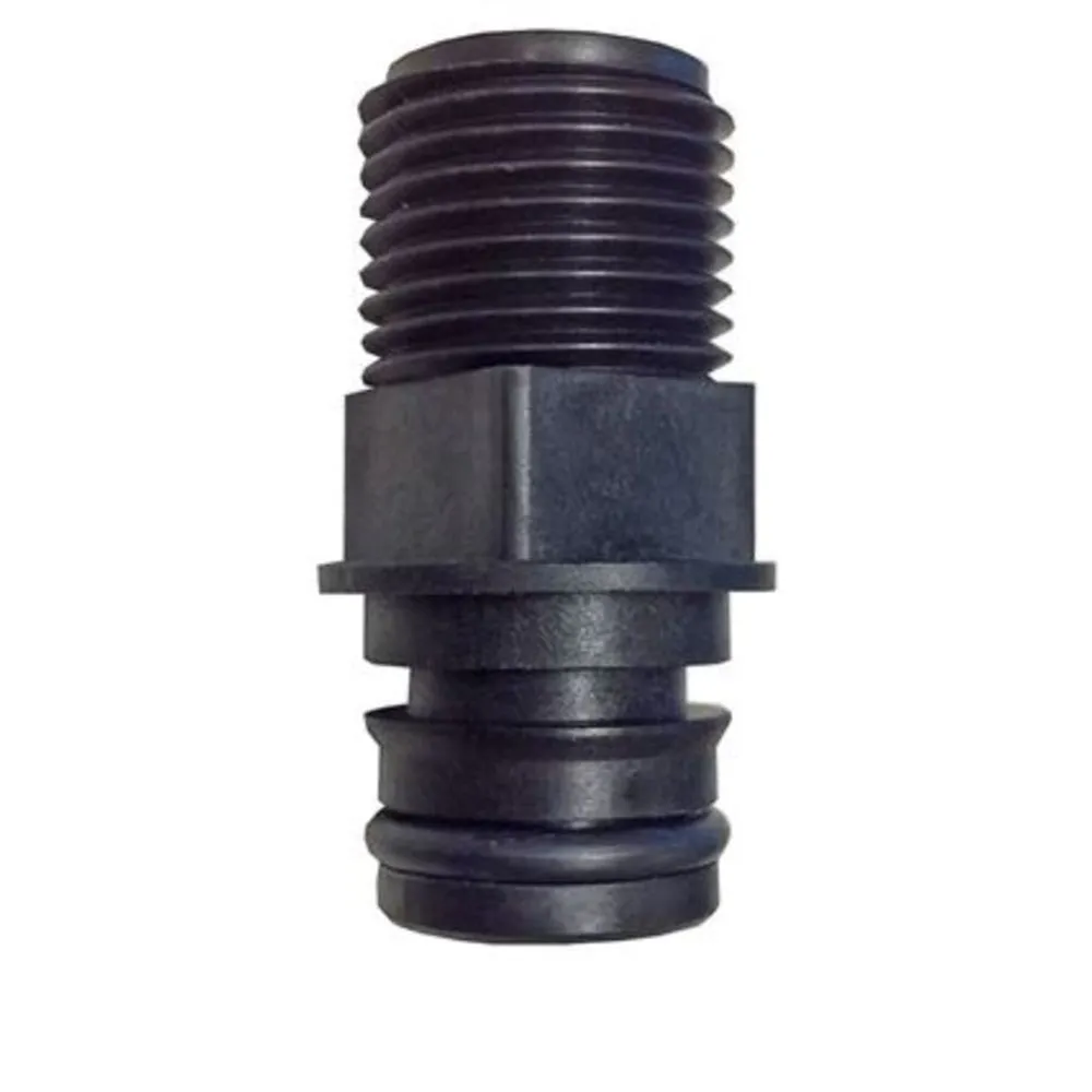 3/4 Quad Port x 1/2"-14 QEST Straight Male Thread Fitting - with Viton O-rings