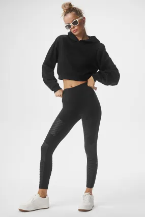 7/8 High-Waist Moto Legging - Black