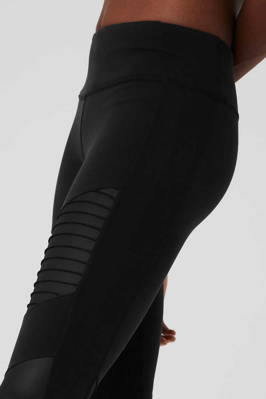 7/8 High-Waist Moto Legging - Black