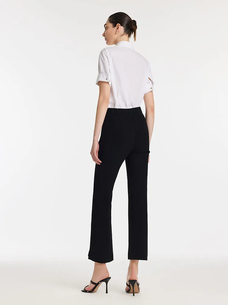 Acetate Micro-Flared Ankle Length Women Pants