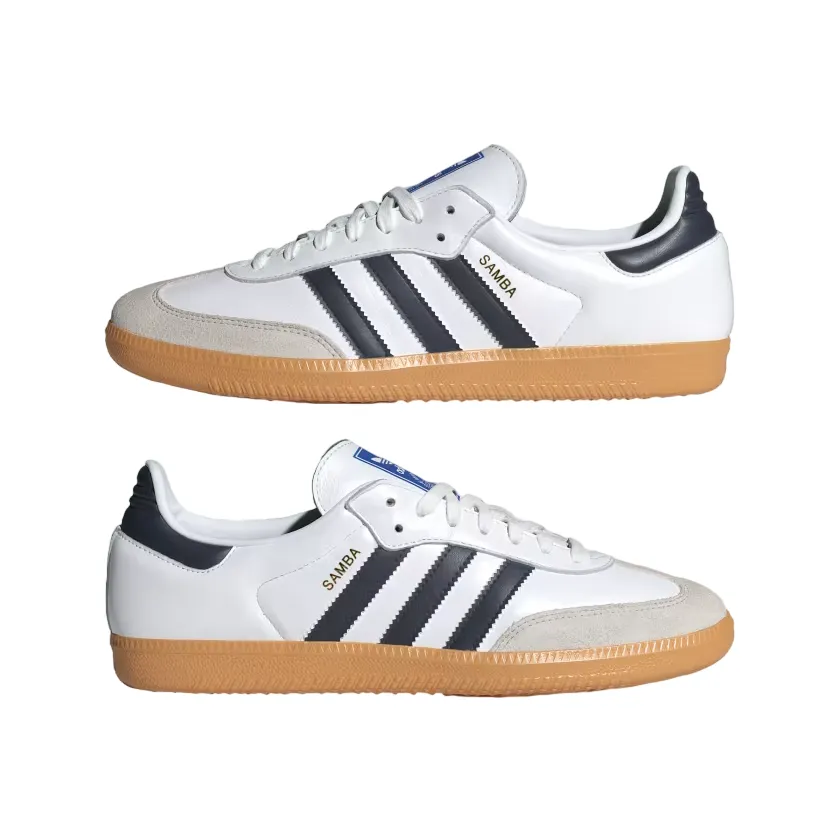 Adidas Originals scarpa sneakers da uomo Samba OG IF3814 bianco-blu scuro