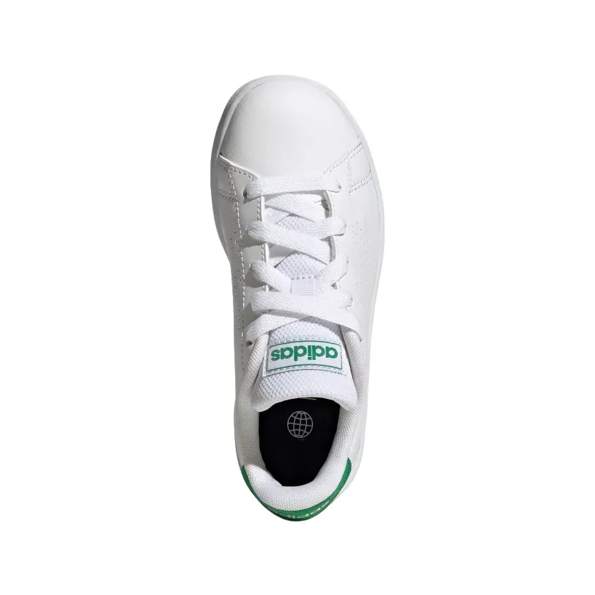 Adidas scarpa sneakers da ragazzi Advantage GY6995 bianco-verde