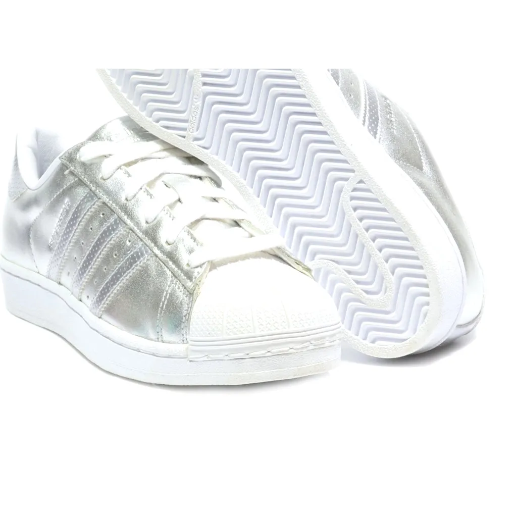 Adidas Superstar Low-Top Sneakers Leather Silver Colour For Women