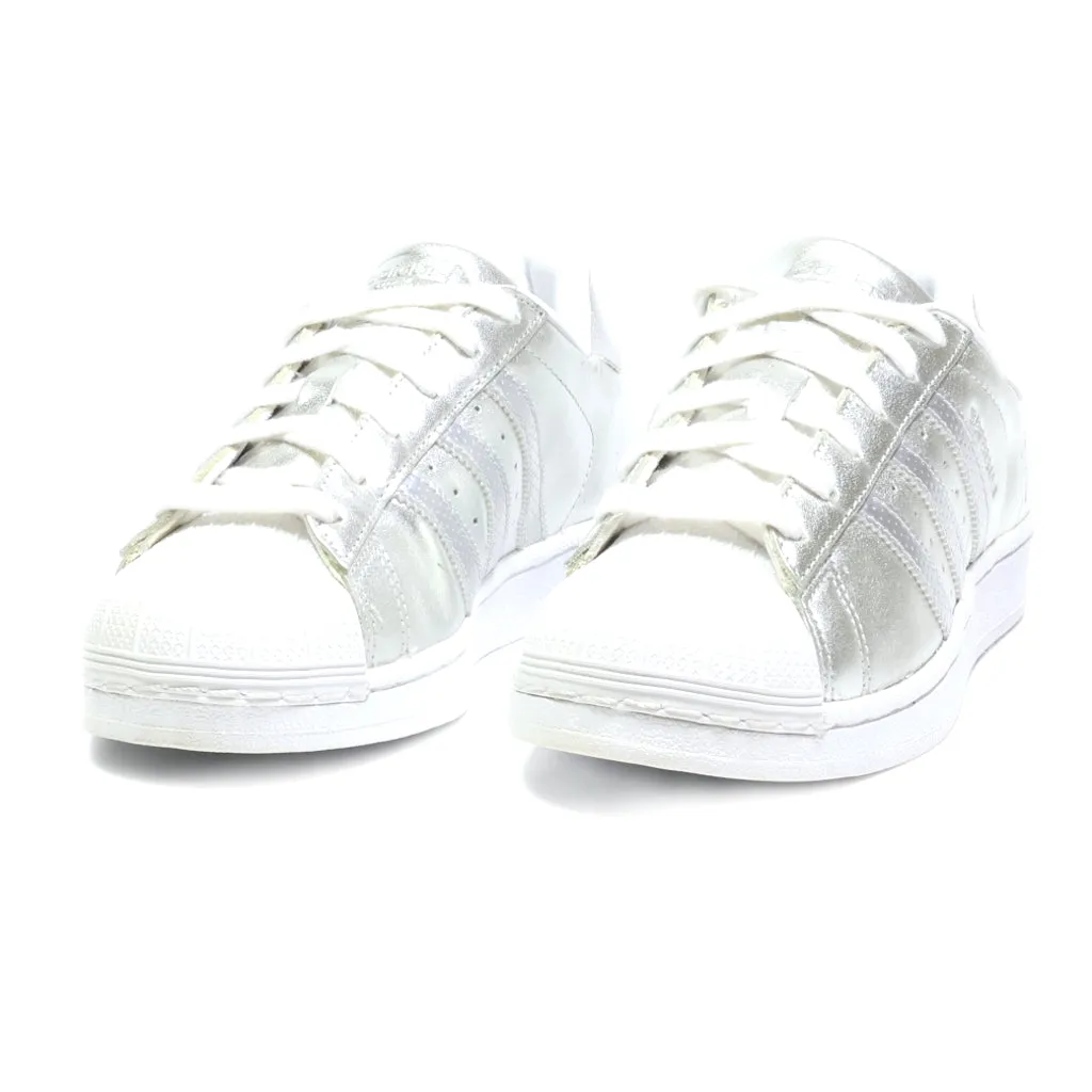 Adidas Superstar Low-Top Sneakers Leather Silver Colour For Women