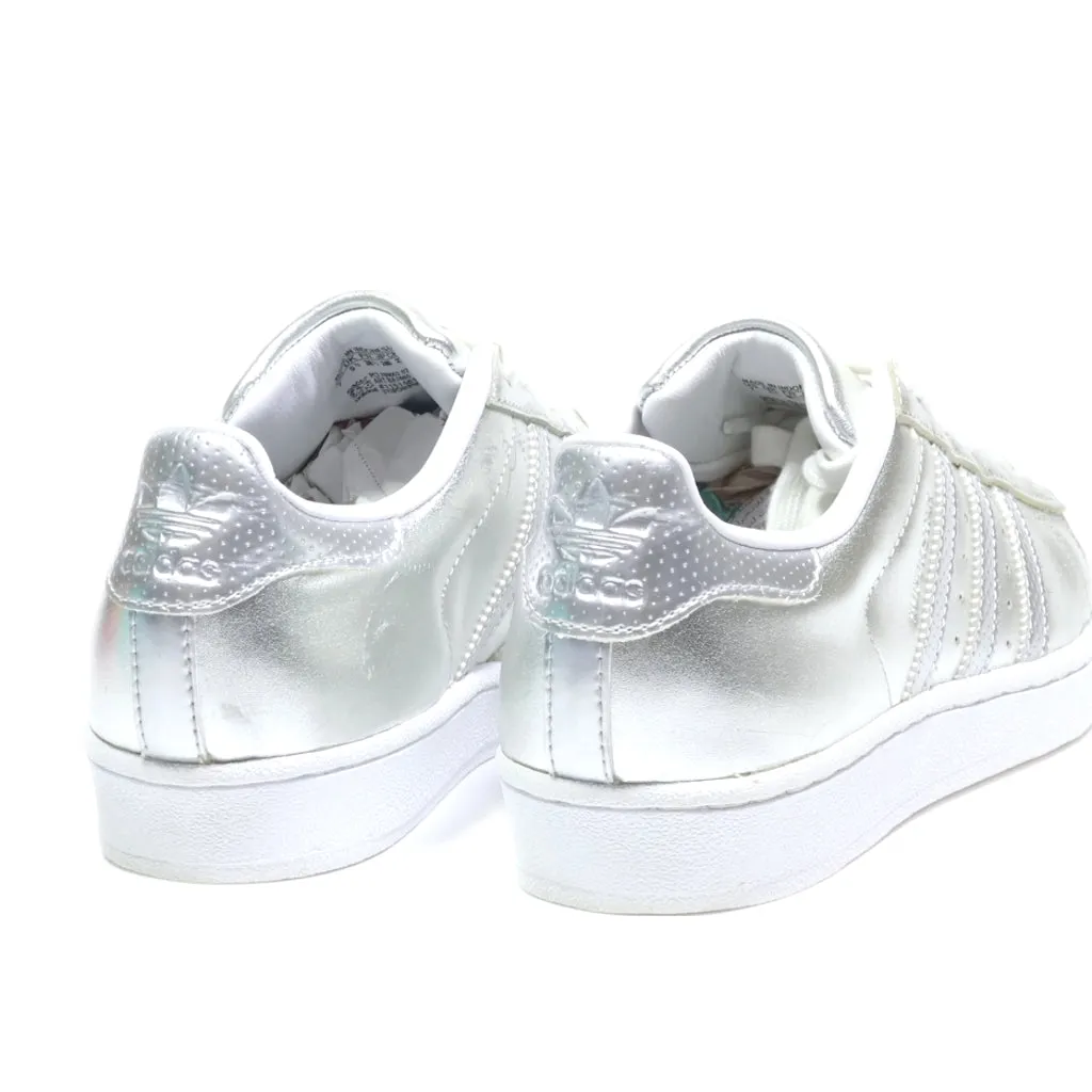 Adidas Superstar Low-Top Sneakers Leather Silver Colour For Women