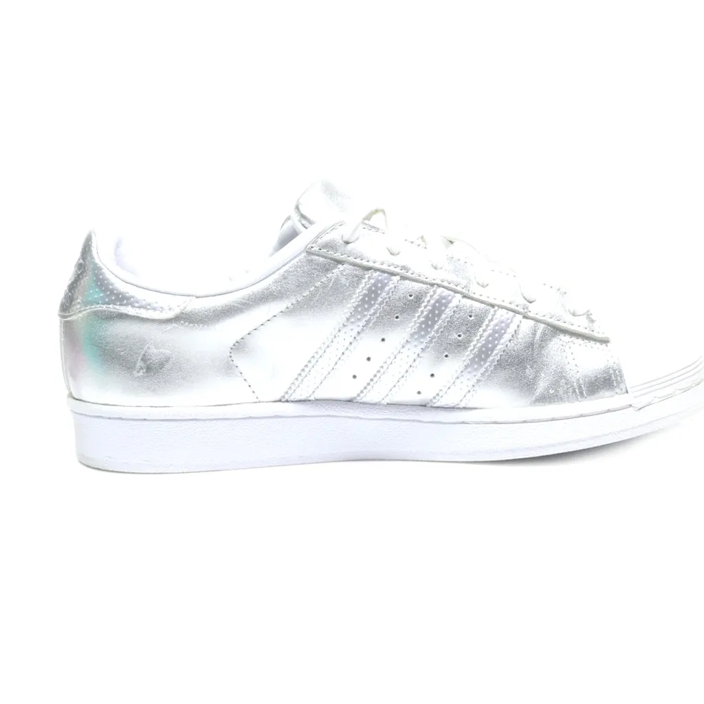 Adidas Superstar Low-Top Sneakers Leather Silver Colour For Women