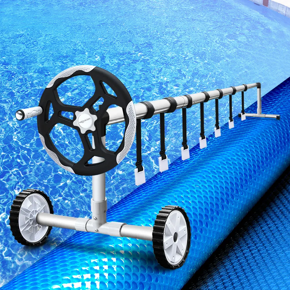 Adjustable 10x4m Pool Cover Set with Roller, 500 Micron - Aquabuddy