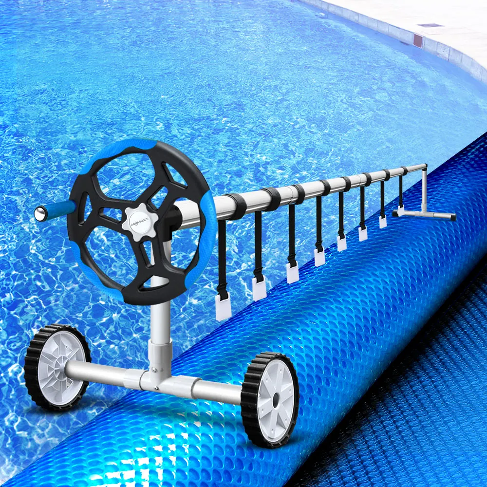 Adjustable 8x4.2m Solar Pool Cover & Roller Set - Aquabuddy