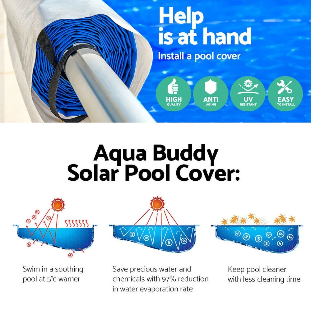 Adjustable 8x4.2m Solar Pool Cover & Roller Set - Aquabuddy