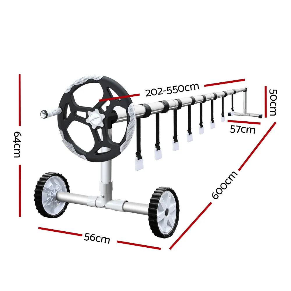 Adjustable Aluminium Pool Roller & 9.5x5m Cover Set Aquabuddy