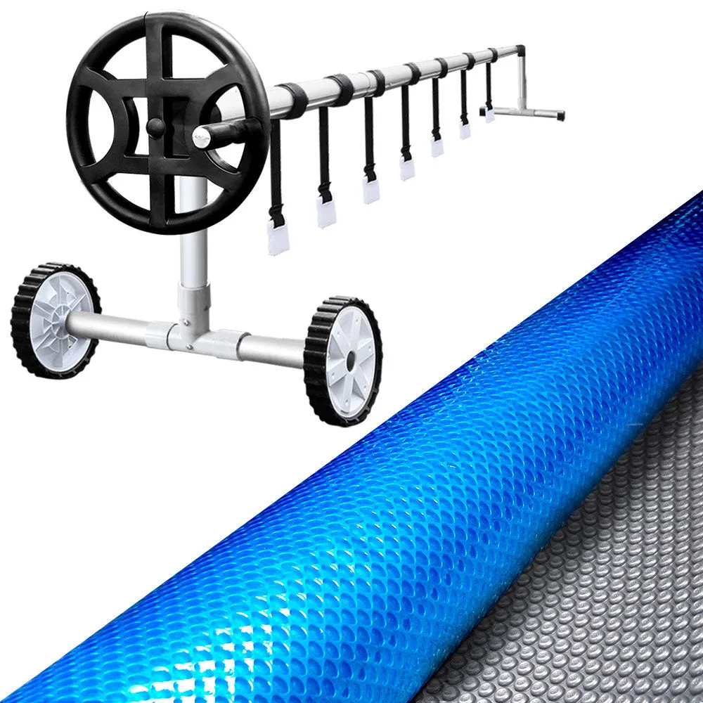 Adjustable Aluminum Pool Roller & 6.5x3m Cover Set - Aquabuddy