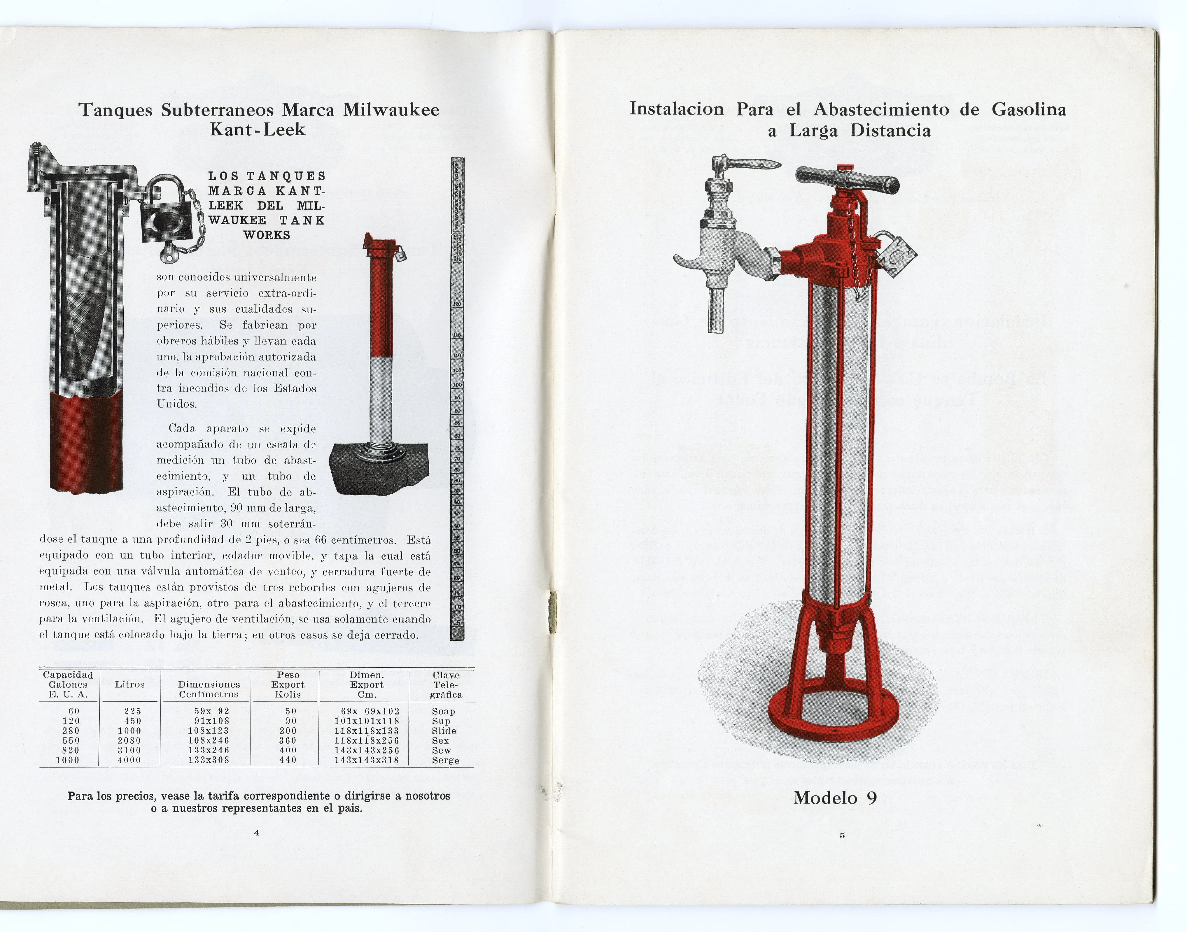 Antique Spanish TANQUES, BOMBAS Y ACCESORIOS CATALOG, Oil Pump, Tanks