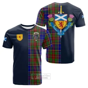 Beattie Tartan Cotton T-shirt Alba with Scottish Lion Royal Arm Half Style