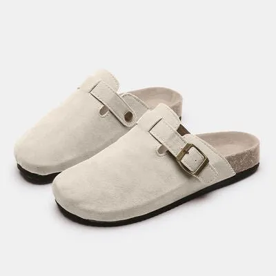 Birk Boston Dupe Suede Closed Toe Buckle Slide