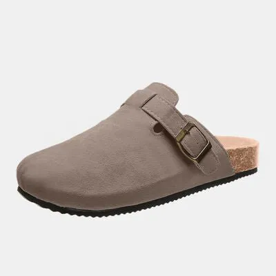 Birk Boston Dupe Suede Closed Toe Buckle Slide