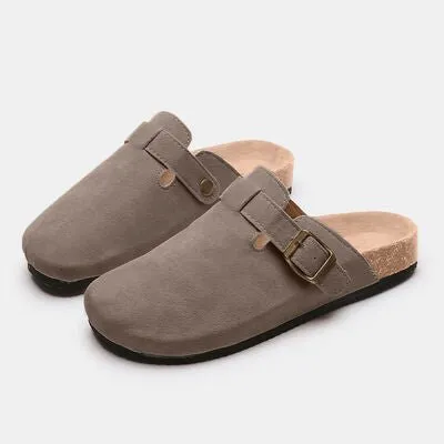 Birk Boston Dupe Suede Closed Toe Buckle Slide