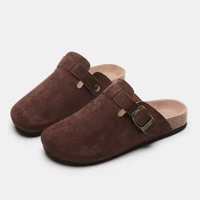 Birk Boston Dupe Suede Closed Toe Buckle Slide