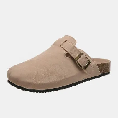 Birk Boston Dupe Suede Closed Toe Buckle Slide