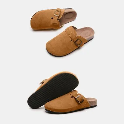 Birk Boston Dupe Suede Closed Toe Buckle Slide