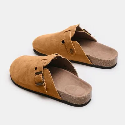 Birk Boston Dupe Suede Closed Toe Buckle Slide