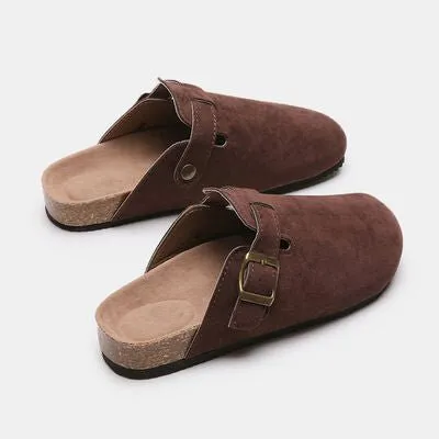 Birk Boston Dupe Suede Closed Toe Buckle Slide