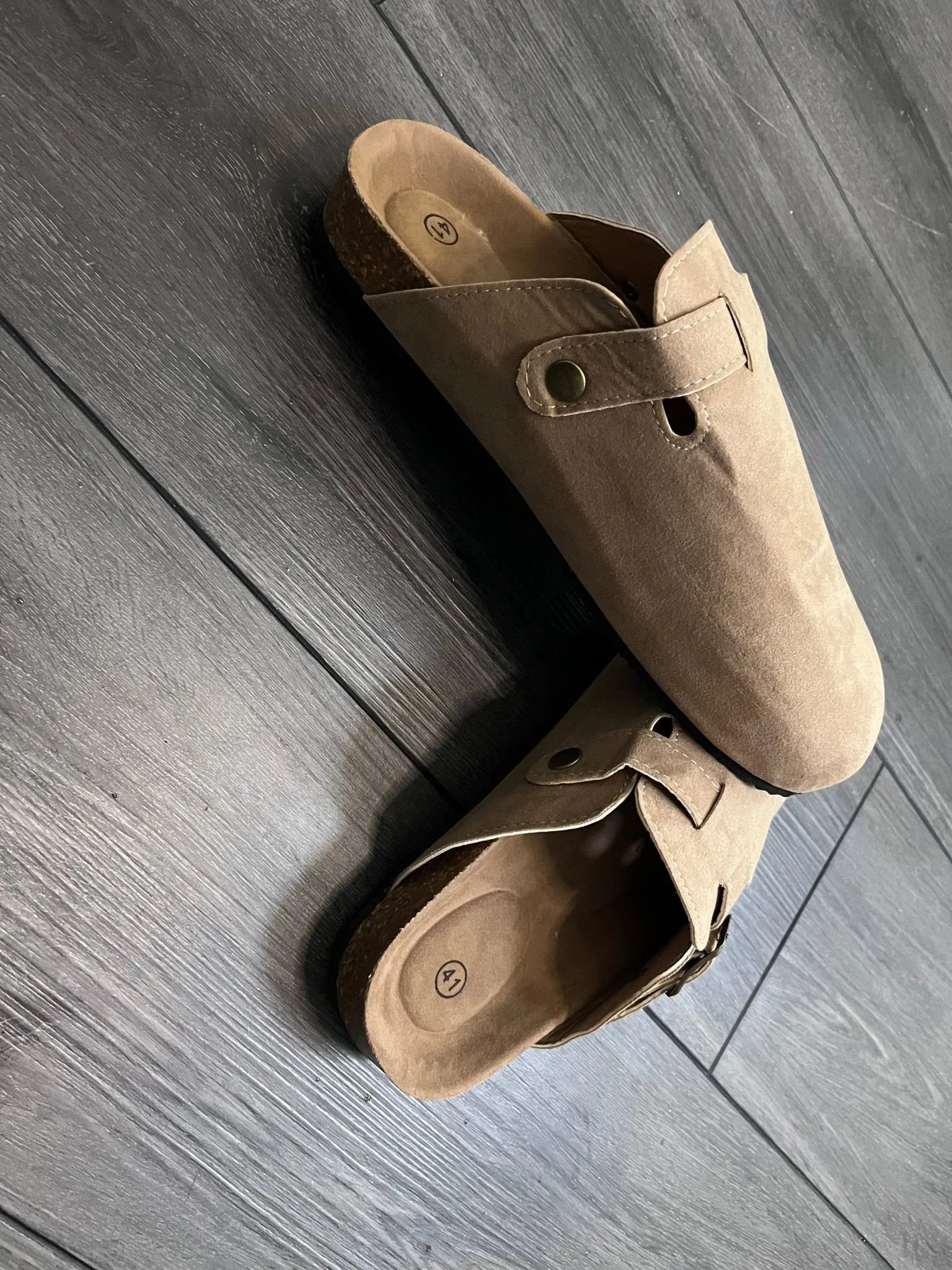 Birk Boston Dupe Suede Closed Toe Buckle Slide