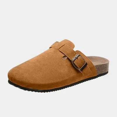 Birk Boston Dupe Suede Closed Toe Buckle Slide