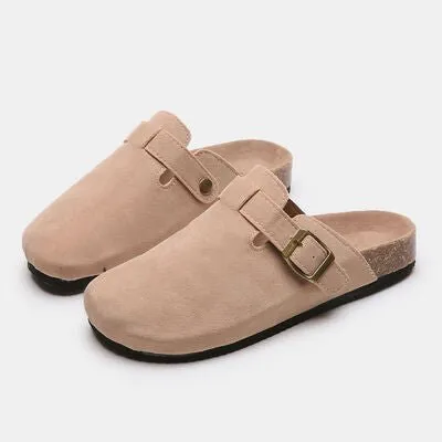 Birk Boston Dupe Suede Closed Toe Buckle Slide