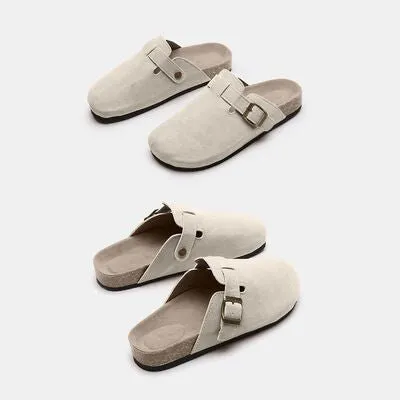 Birk Boston Dupe Suede Closed Toe Buckle Slide