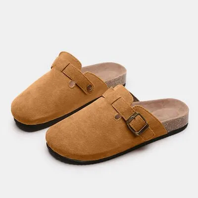 Birk Boston Dupe Suede Closed Toe Buckle Slide