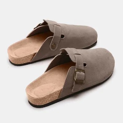 Birk Boston Dupe Suede Closed Toe Buckle Slide