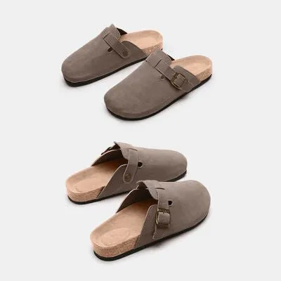 Birk Boston Dupe Suede Closed Toe Buckle Slide