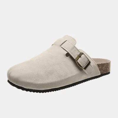 Birk Boston Dupe Suede Closed Toe Buckle Slide