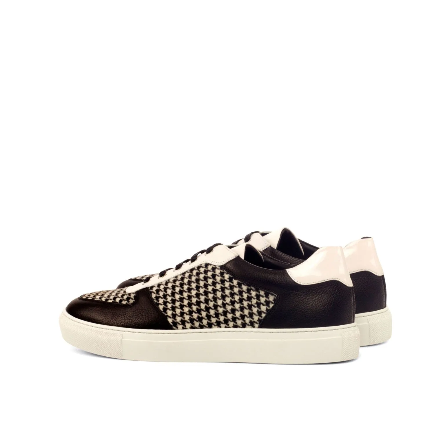 Black & White Houndstooth Low-Top Sneakers