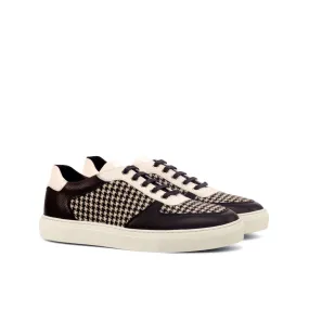 Black & White Houndstooth Low-Top Sneakers