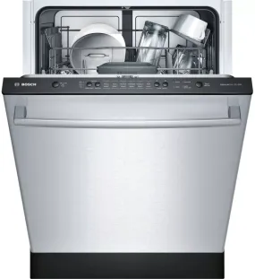 Bosch 100 Series SHX3AR75UC 24 Inch Fully Integrated Built-In Dishwasher with 14 Place Settings, 6 Wash Cycles, 50 dBA Sound Level, Adjustable Upper Rack, Sanitize Option, Express Wash, Silverware Basket, ENERGY STAR® Rated: Stainless Steel