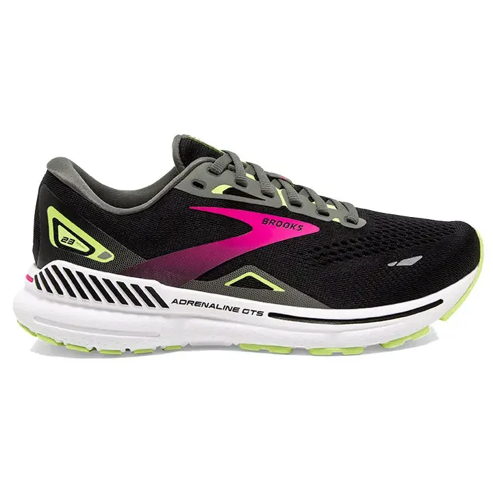 Brooks Women's Adrenaline GTS 23 Running Shoe - Black/Gunmetal/Sharp Green 1203811B037