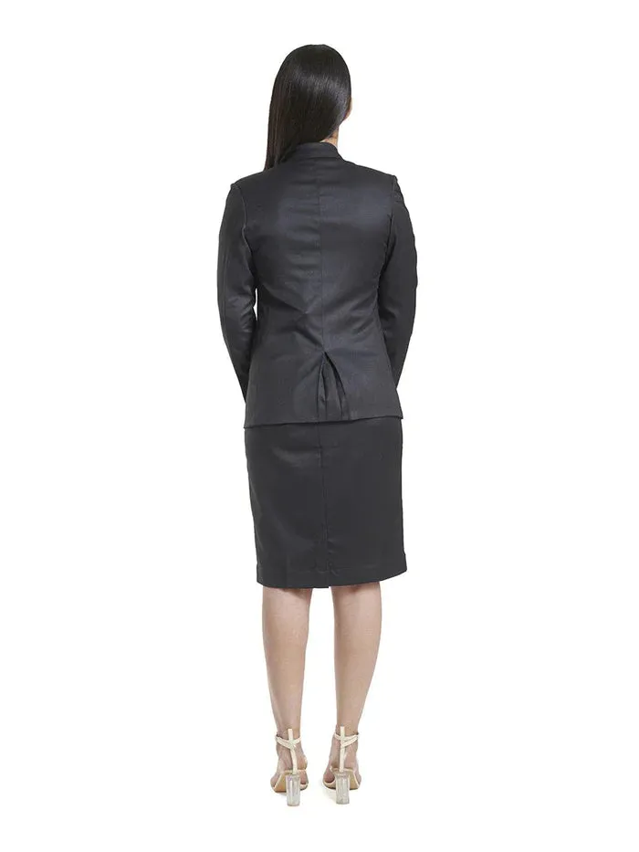 Business Formal Women's Poly Cotton Skirt Suit - Black