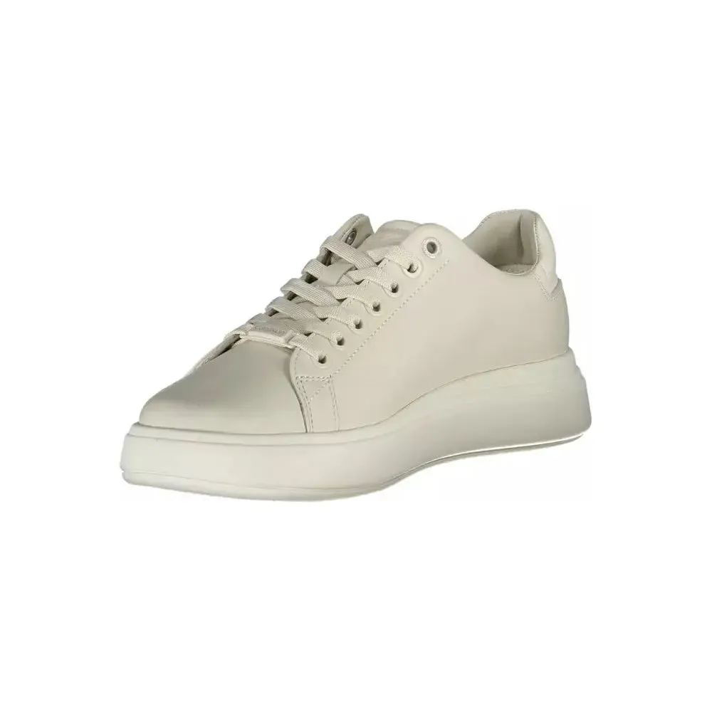 Calvin Klein Beige Leather Women Sneaker