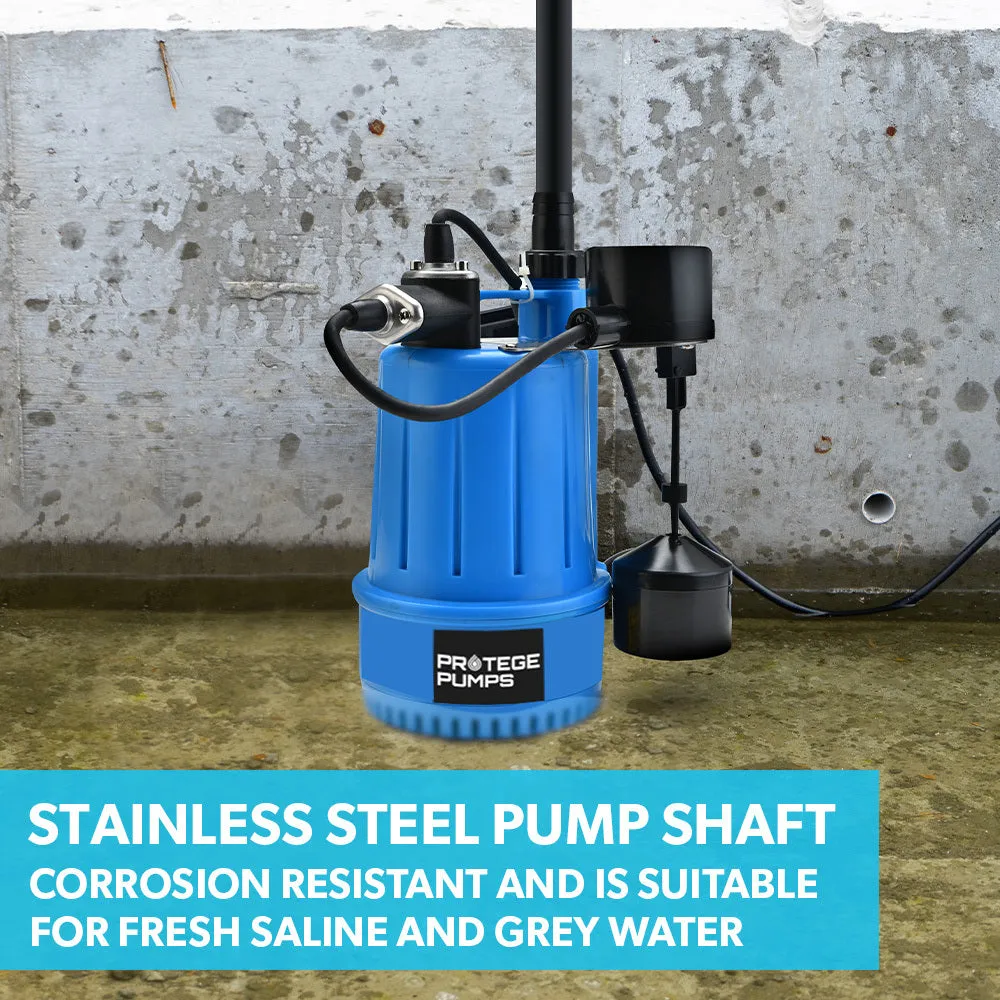 Compact Submersible Grey-Water Sump Pump, Auto Float, 3000L/H - Protege