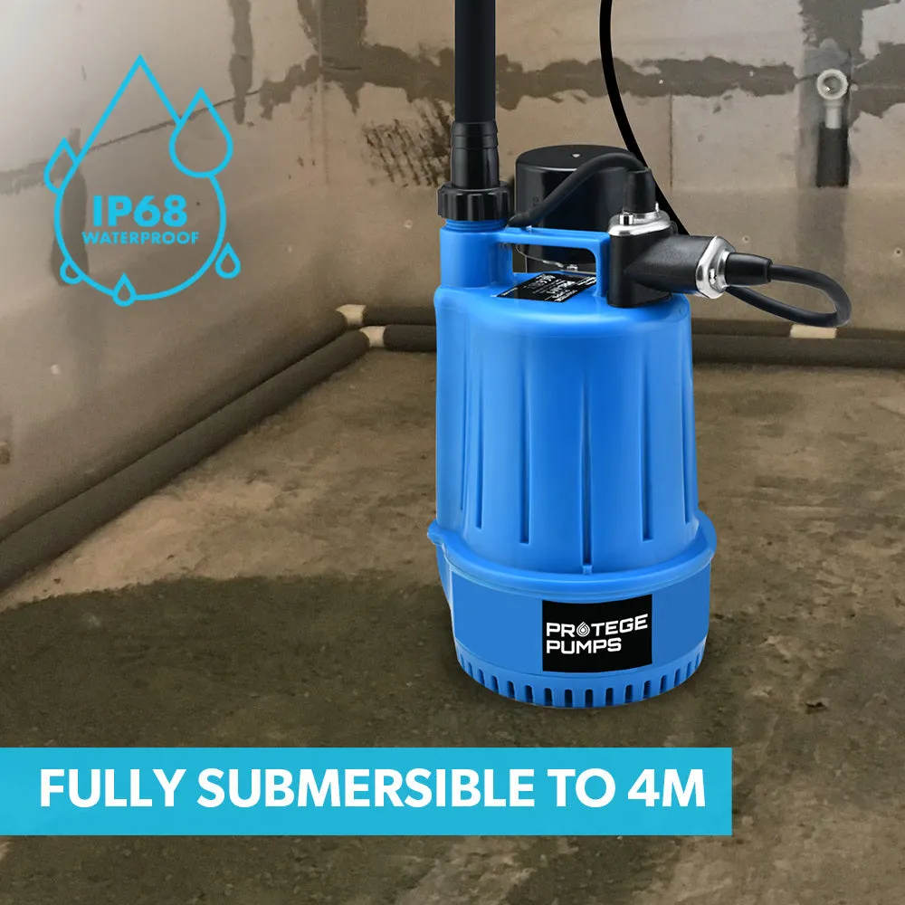 Compact Submersible Grey-Water Sump Pump, Auto Float, 3000L/H - Protege