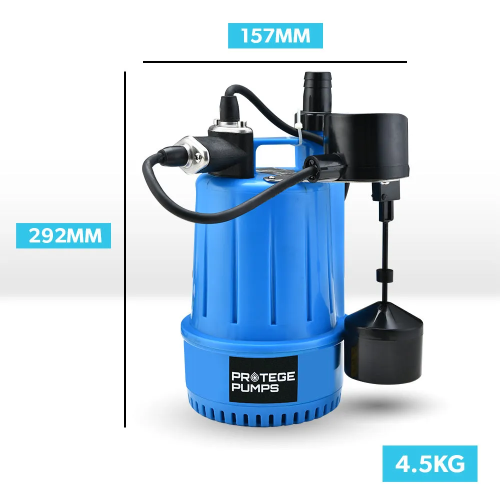 Compact Submersible Grey-Water Sump Pump, Auto Float, 3000L/H - Protege