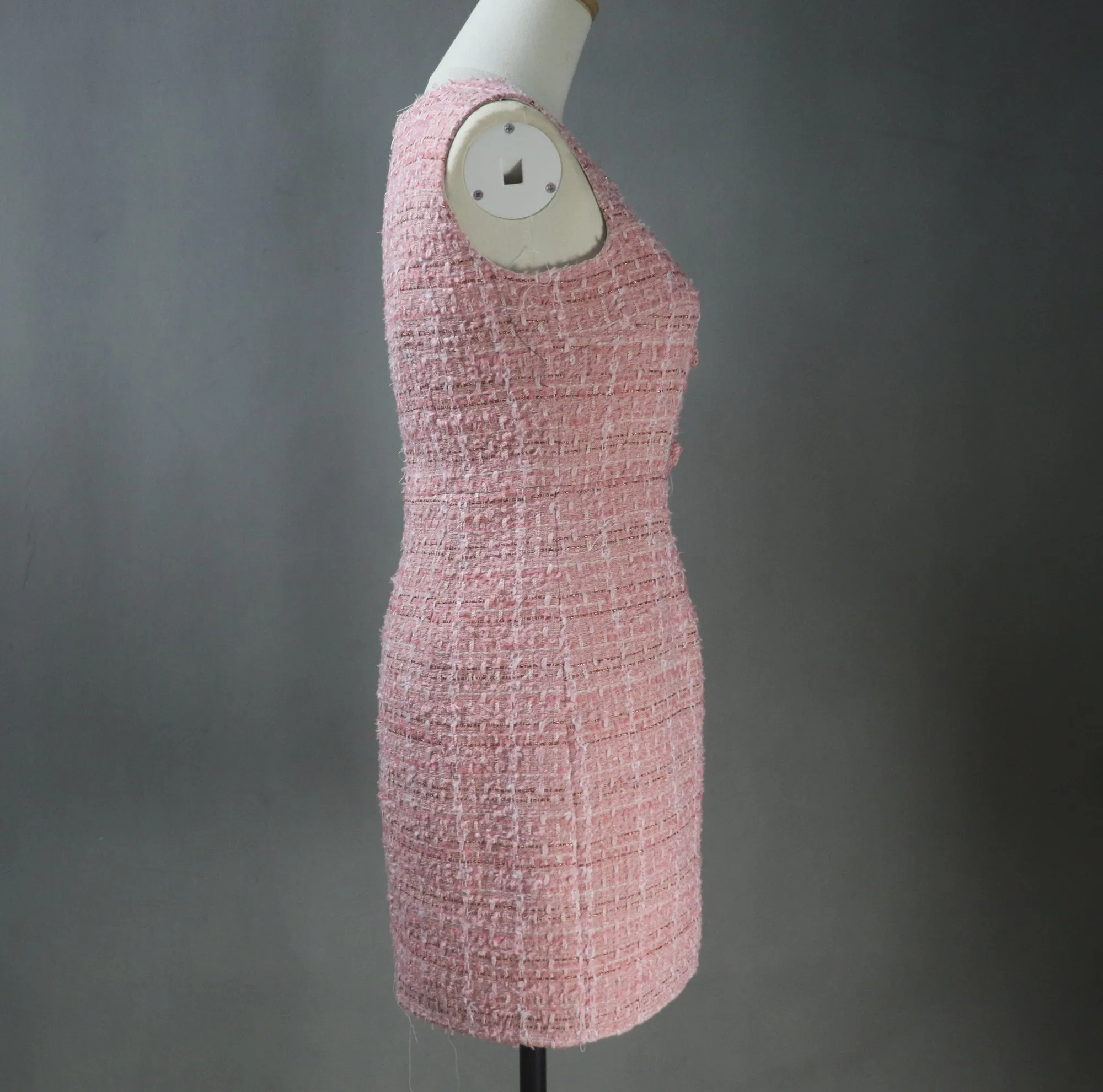 Custom Made Pink Suit Tweed Jacket   Bow Dress