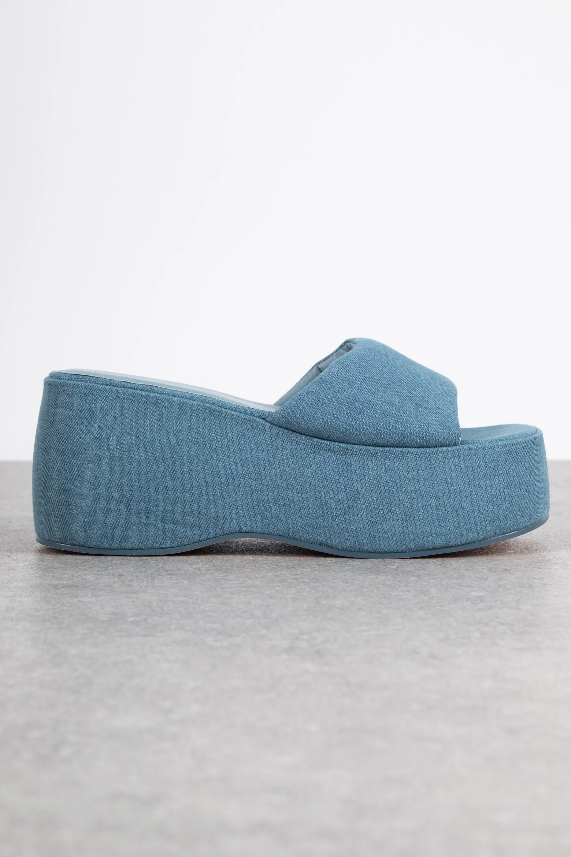 Daisy Street Chunky Sole Sandals in Denim