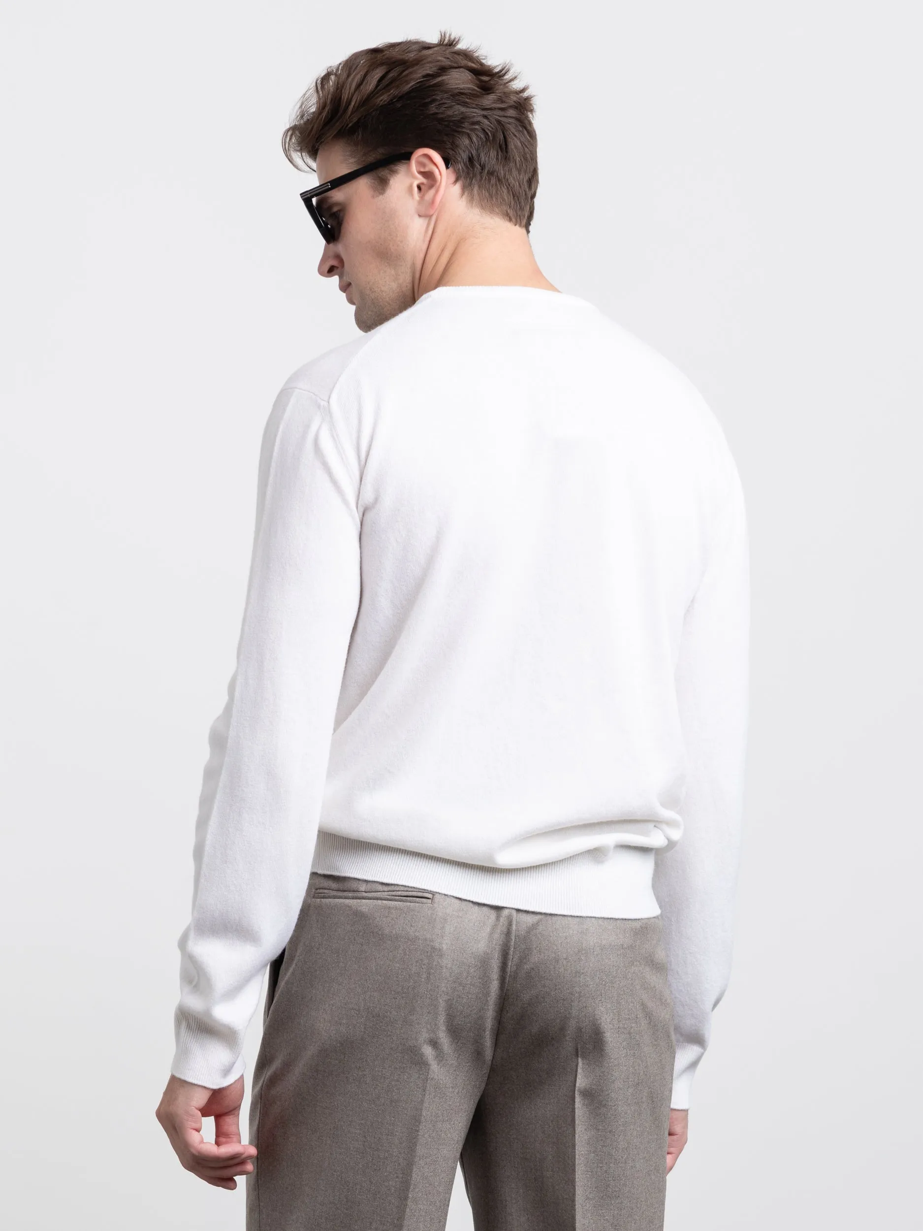 Ecru White Oasi Cashmere Crewneck