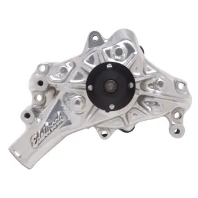 Edelbrock Victor Aluminum Water Pump - SB Chevy - Standard Rotation - Polished - Long-Style Pump - 5/8" Pilot Shaft