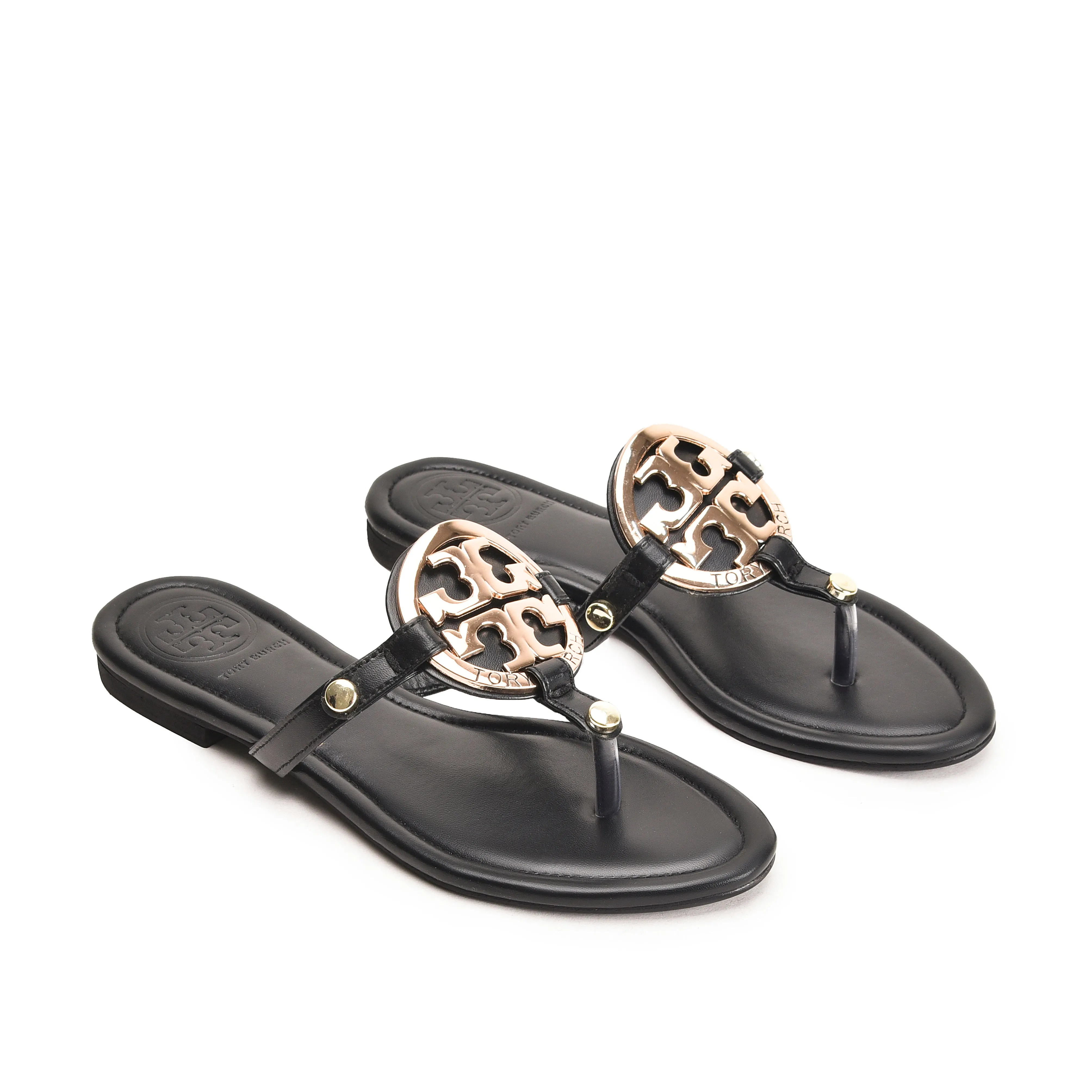 Elegant Black Leather Slippers | 761R-C